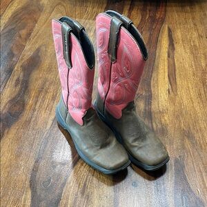 Pink and Brown Women's Western Boots